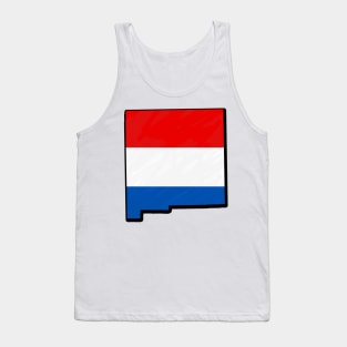 Red, White, and Blue New Mexico Outline Tank Top